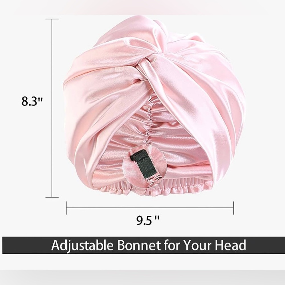 NWT Adjustable Silk Satin Bonnet for Sleeping: Night Sleep Cap Turban - Picture 6 of 6